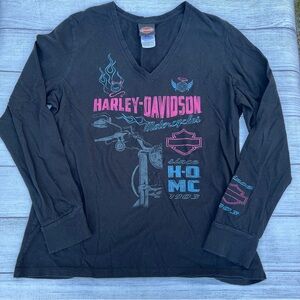 XXL Harley-Davidson Long Sleeve V-Neck Tee Women’s